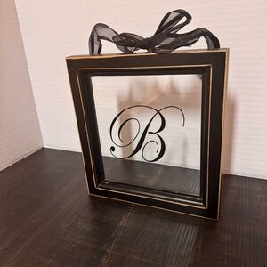 Black Monogrammed Glass Frame